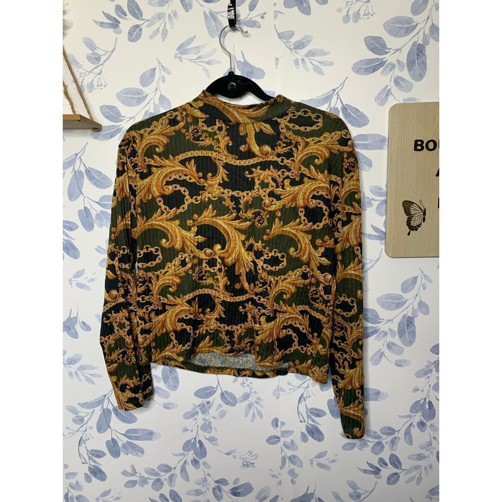 Zara Mock Neck Long Sleeve Top Size Small